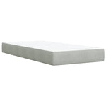 ZNTS Box Spring Bed with Mattress Light Grey 90x200 cm Velvet 3286204