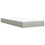 ZNTS Box Spring Bed with Mattress Light Grey 90x200 cm Velvet 3286204