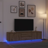 TV Cabinet with LED Lights Artisan Oak 193.5x41x50 cm 3328443