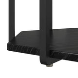 Side Table Set with Shelf 2 pcs Black Oak 869714