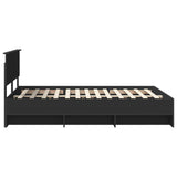 Bed Frame with Headboard Black 140 x 200 cm Engineered Wood 3408852