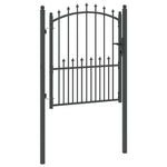 Fence Gate with Spikes Grey 125 x 100 cm Powder-coated steel 42009018