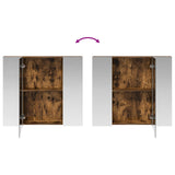 Bathroom Mirror Cabinet with Shelf Smoked Oak 80 x 14.5 x 70 cm 889107