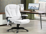Massage Recliner Chair Heated Office Chair with Six Massage Points Linen-Feel Fabric 360&deg Swivel T3398P344504