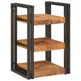 Bedside Table Brown and Black 38 x 33 x 58 cm Solid Mango Wood 4016730