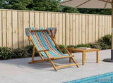 Deck Chair 3 Position Solid Eucalyptus Wood Multicolour 42024884