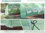 Polytunnel Greenhouse Walk-in Grow House Tent with Roll-up Sidewalls, Zipped Door and 8 Windows, T3398P318612