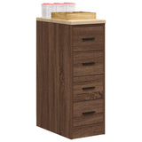 Garage Storage Cabinet Brown Oak 30x51x85 cm Solid Wood Pine 860586