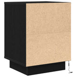 Bedside Cabinets with LED Lights 2 pcs Black 38x34x50 cm 861286