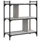 Bookcase 3-Tier Grey Sonoma 76x32x88 cm Engineered Wood 833933