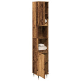 Bathroom Cabinet Old Wood 30x30x190 cm Engineered Wood 857196