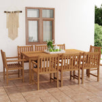 ZNTS 9 Piece Garden Dining Set Solid Teak Wood 3059948