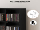 CD Storage Unit with Adjustable Shelves, 89 x 130.5 cm, Black T3398P344774