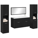 Bathroom Furniture Set 4 pcs Black Oak Engineered Wood 3334325
