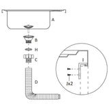 ZNTS Kitchen Sink with Drainer Set Silver 800x500x155 mm Stainless Steel 147232