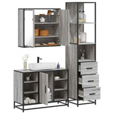 3 Piece Bathroom Furniture Set Grey Sonoma Engineered Wood 3301153