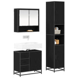 Bathroom Furniture Set 3 pcs Black Oak Engineered Wood 3402550