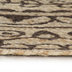 Handmade Rug Jute with Dark Brown Print 150 cm 133706