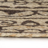 Handmade Rug Jute with Dark Brown Print 150 cm 133706