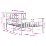 ZNTS Bed Frame without Mattress 140x190 cm Solid Wood Pine 3323272