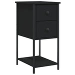 ZNTS Bedside Cabinet Black 32x42x70 cm Engineered Wood 826093