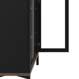Display Cabinet Glazed 2 Doors in Black and Walnut 7169217686DJ