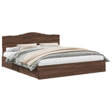 Storage Bed with Drawer Brown Oak 200 x 200 cm Engineered Wood 3413067