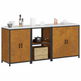 Kitchen Storage Set HATTEM 3 pcs Rusty Steel 3392707
