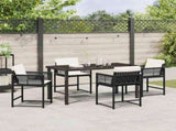 Garden Dining Set 5 pcs Black Poly Rattan 3380742