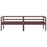 Bed Frame Dark brown Solid Pine wood Single Durable Bed Frame 322054