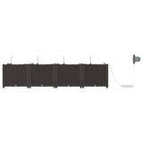 Garden Planter 4 pcs Brown 160 x 40 x 37.5 cm Plastic 42002824