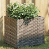 ZNTS Garden Planters 2 pcs Grey 36x30x32 cm Poly Rattan 3210533