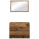 Bathroom Furniture Set 2 pcs Old Wood Engineered Wood and Metal 875432