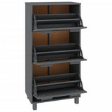 Shoe Cabinet HAMAR Dark Grey 59.5x35x117 cm Solid Wood Pine 340514