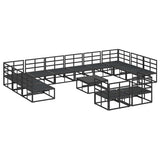 Garden Sofa Set with Cushion 13 pcs Black Aluminium 3378925