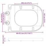 Toilet Seat Grey 47.5 x 35 x 3.6 cm Duroplast 42002359