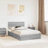 Storage Bed Grey Sonoma 135 x 190 cm Engineered Wood 3412288