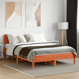 Bed Frame without Mattress Wax Brown 150x200 cm King Size Solid Wood Pine 3328231