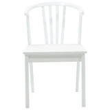 Dining Chair 2 pcs White Solid Rubberwood 42020399