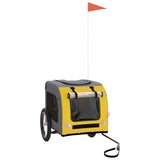 Pet Bike Trailer Yellow and Grey Oxford Fabric and Iron 93833