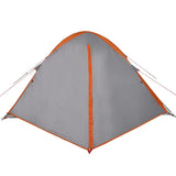 Camping Tent Dome 4-Person Grey and Orange Waterproof 94648