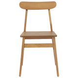 Dining Chair 2 pcs Natural 43 x 44.5 x 77 cm Solid Rubber Wood 42020486