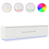 TV Cabinet with LED Lights White 193.5x41x50 cm 3328435