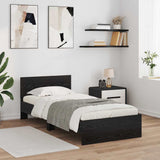 Bed Frame with Headboard Black Oak 90 x 200 cm Engineered Wood 885798