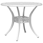 ZNTS Garden Table White Ø90x75 cm Cast Aluminium 4002809