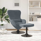 Egg Chair with Footstool Dark Grey 63 x 73 x 90 cm Velvet 42002745