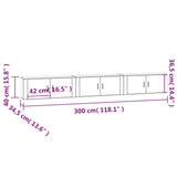Wall-mounted TV Cabinets 3 pcs Smoked Oak 100x34.5x40 cm 3188379