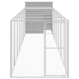 Chicken Cage with Run Light Grey 165x863x181 cm Galvanised Steel 3189116