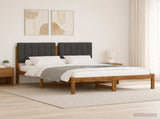 Bed Frame with Upholstered Headboard Natural and Dark Grey 904151