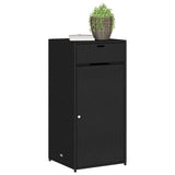 Garden Storage Cabinet Black 55x55x111 cm Poly Rattan 365559